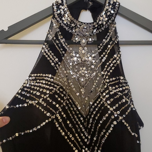 Joanna Chen Embellished Illusion Halter Gown - Picture 12 of 16